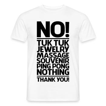 Asia Travel Shirt – Kein Taxi, kein Tuk Tuk Danke! - Männer T-Shirt - Weiß - Vorne - AI Model Male 178 dark (178cm)