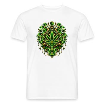 Grünes Cannabisblatt Mandala - Männer T-Shirt - Weiß - Vorne - AI Model Male 178 dark (178cm)