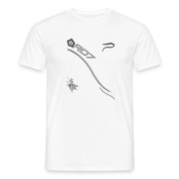 R07 Silberbogen Retro Geometrisch - Männer T-Shirt - Weiß - Vorne - AI Model Male 178 dark (178cm)