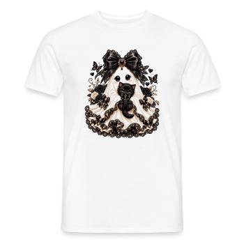 Glamouröse Braut mit schwarzem Kater - Männer T-Shirt - Weiß - Vorne - AI Model Male 178 dark (178cm)