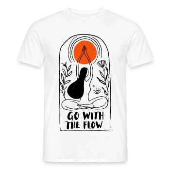 Go with the flow - Männer T-Shirt - Weiß - Vorne - AI Model Male 178 dark (178cm)