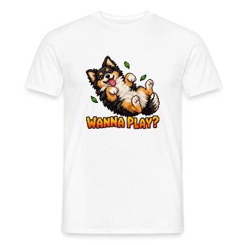 Will to Play Cute Pixel Art Puppy – verspielter Hund - Männer T-Shirt - Weiß - Vorne - AI Model Male 178 dark (178cm)