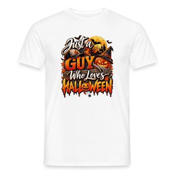 Just a Guy Who Loves Halloween - Männer T-Shirt - Weiß - Vorne - AI Model Male 178 dark (178cm)
