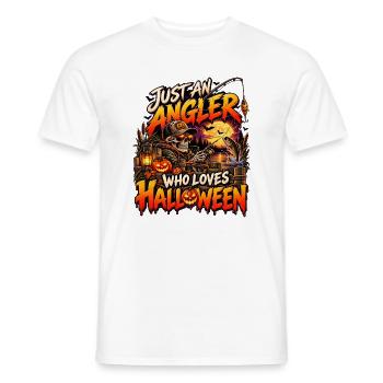 Nur ein Angler der Halloween mag - Männer T-Shirt - Weiß - Vorne - AI Model Male 178 dark (178cm)