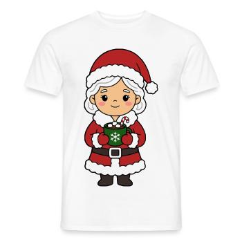 Kawaii Mrs. Claus heiße Kakao Zuckerstange Weihnachten - Männer T-Shirt - Weiß - Vorne - AI Model Male 178 dark (178cm)