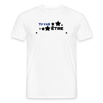 tu vas être ajoute ton mot - T-shirt homme - blanc - Devant - AI Model Male 178 dark (178cm)