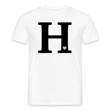 Letter H Initial letter - Men's T-Shirt - white - Front - AI Model Male 178 dark (178cm)