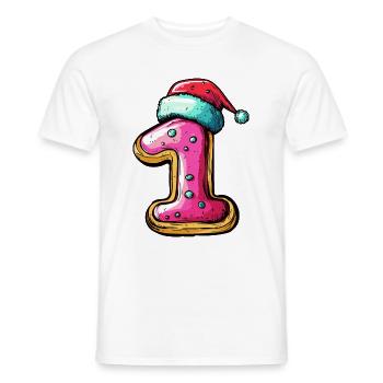 Biscuit de Noël à 1 chiffre - T-shirt homme - blanc - Devant - AI Model Male 178 dark (178cm)