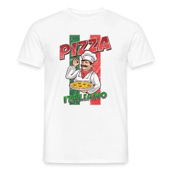PIZZA drôle Italie pizzeria pizza amateurs - T-shirt homme - blanc - Devant - AI Model Male 178 dark (178cm)