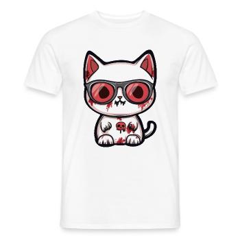 Katze Halloween Cool - Männer T-Shirt - Weiß - Vorne - AI Model Male 178 dark (178cm)