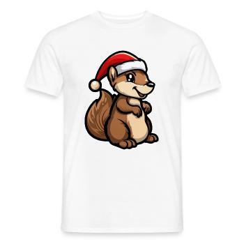 Squirrel Christmas - Men's T-Shirt - white - Front - AI Model Male 178 dark (178cm)