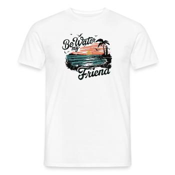 Be Water My Friend Cool Retro Kung Fu - Men's T-Shirt - white - Front - AI Model Male 178 dark (178cm)