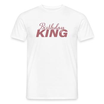 Birthday King - Cadeau de fête d’anniversaire cool pour hommes - T-shirt homme - blanc - Devant - AI Model Male 178 dark (178cm)