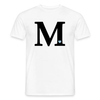 Letter M Initial Letter - Men's T-Shirt - white - Front - AI Model Male 178 dark (178cm)