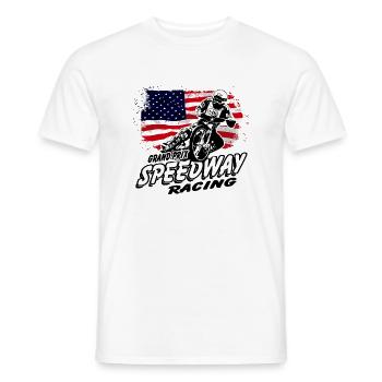 Speedway - USA Flag - T-shirt homme - blanc - Devant - AI Model Male 178 dark (178cm)