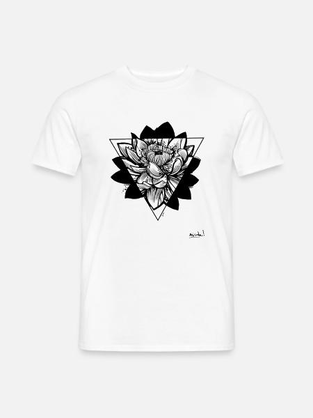 Lotus - Männer T-Shirt - Weiß