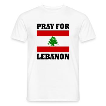 Pray for lebanon - T-shirt homme - blanc - Devant - AI Model Male 178 dark (178cm)