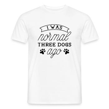 J’étais normal il y a trois chiens - T-shirt homme - blanc - Devant - AI Model Male 178 dark (178cm)