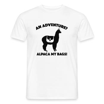 An Adventure? Alpaca My Bags! - Men's T-Shirt - white - Front - AI Model Male 178 dark (178cm)