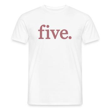 Five - 5 Years Old Birthday, 5 Year Anniversary - Men's T-Shirt - white - Front - AI Model Male 178 dark (178cm)