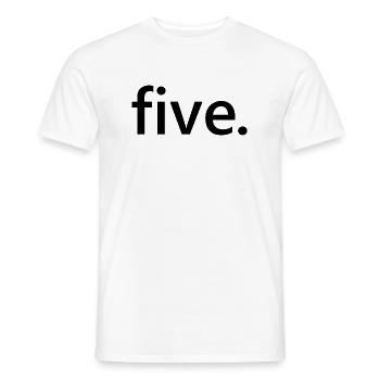 Five - 5 Years Old Birthday, 5 Year Anniversary - Men's T-Shirt - white - Front - AI Model Male 178 dark (178cm)