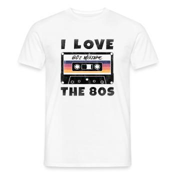 I Love The 80s 80er Jahre Musik Kassette Mixtape - Männer T-Shirt - Weiß - Vorne - AI Model Male 178 dark (178cm)