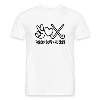 Hockey Peace Love Joueur de hockey sur gazon - T-shirt homme - blanc - Devant - AI Model Male 178 dark (178cm)