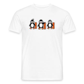 pingouin tenue de snowboard - T-shirt homme - blanc - Devant - AI Model Male 178 dark (178cm)