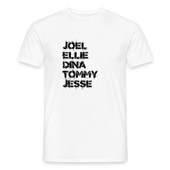 Joel ellie dina team jackson TLOU - T-shirt homme - blanc - Devant - AI Model Male 178 dark (178cm)