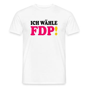 Ich wähle fdp - Männer T-Shirt - Weiß - Vorne - AI Model Male 178 dark (178cm)