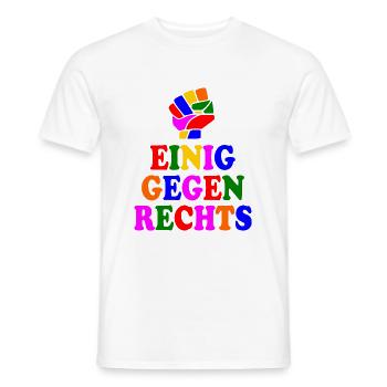 Einig gegen rechts - Männer T-Shirt - Weiß - Vorne - AI Model Male 178 dark (178cm)