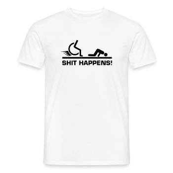 Shit Happens Rollstuhl - Männer T-Shirt - Weiß - Vorne - AI Model Male 178 dark (178cm)