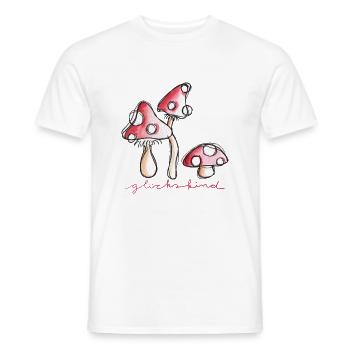 glückskind Pilze Geburtstag - Männer T-Shirt - Weiß - Vorne - AI Model Male 178 dark (178cm)