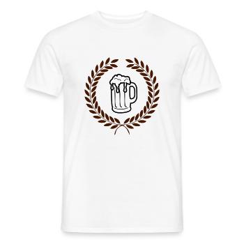 bier_02 - Men's T-Shirt - white - Front - AI Model Male 178 dark (178cm)