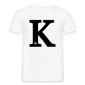 Letter K initial - Men's T-Shirt - white - Front - AI Model Male 178 dark (178cm)