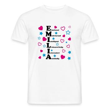 Emilia - Männer T-Shirt - Weiß - Vorne - AI Model Male 178 dark (178cm)