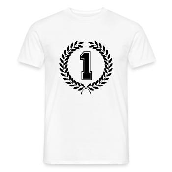 1 - Men's T-Shirt - white - Front - AI Model Male 178 dark (178cm)