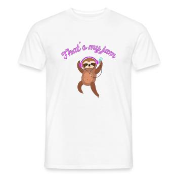 Faultier Spruch witzig "That´s my Jam" - Männer T-Shirt - Weiß - Vorne - AI Model Male 178 dark (178cm)
