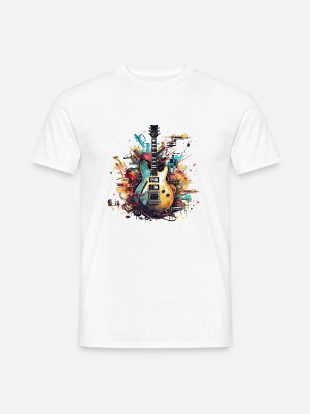 Gitarren Design E-Gitarre Musik & Musiker - Männer T-Shirt - Weiß