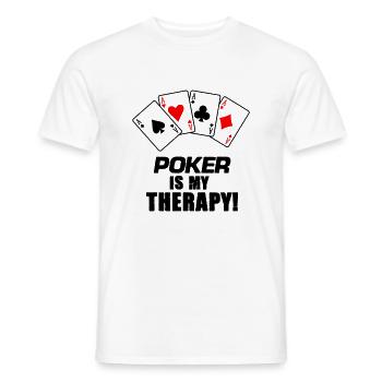 Thérapie par le poker - T-shirt homme - blanc - Devant - AI Model Male 178 dark (178cm)