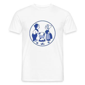 Bleu de Delft embrassant des enfants avec une vache - T-shirt homme - blanc - Devant - AI Model Male 178 dark (178cm)