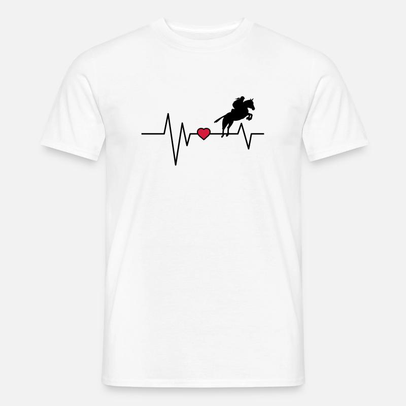 Herzschlag Springreiter - Männer T-Shirt - Weiß