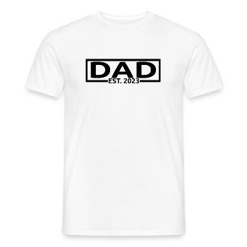 Dad Est. 2023, Dad To Be, Pregnancy Reveal Party - Men's T-Shirt - white - Front - AI Model Male 178 dark (178cm)