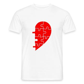 Herz Puzzle im Partnerlook Rechts - Männer T-Shirt - Weiß - Vorne - AI Model Male 178 dark (178cm)