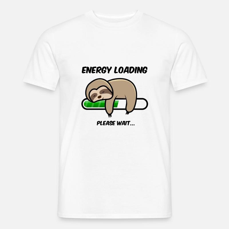 Faultier energy loading... please wait - Männer T-Shirt - Weiß