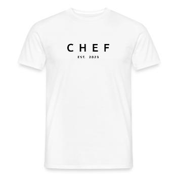 Chef Est. 2023 Diplômé Chef Étudiant en Art Culinaire - T-shirt homme - blanc - Devant - AI Model Male 178 dark (178cm)