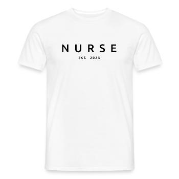 Nurse Est. 2023 Graduation Nursing Student Gift - Men's T-Shirt - white - Front - AI Model Male 178 dark (178cm)