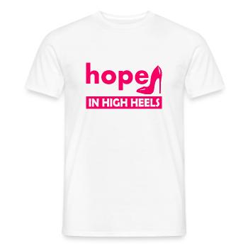 hope in high heels - Men's T-Shirt - white - Front - AI Model Male 178 dark (178cm)