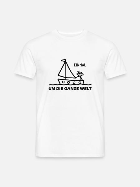 Um die Welt segeln - Männer T-Shirt - Weiß