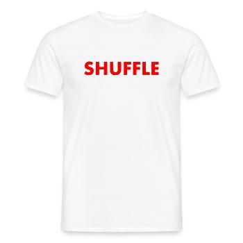 shuffle - T-shirt homme - blanc - Devant - AI Model Male 178 dark (178cm)